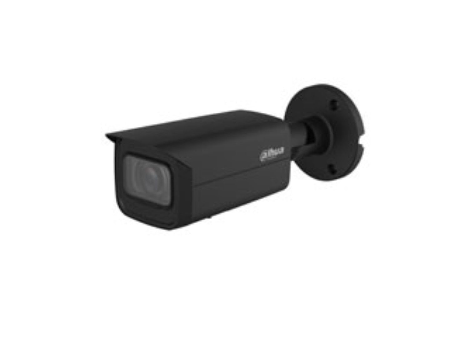 Zwarte Dahua IPC-HFW3441T-ZS-S2 bullet beveiligingscamera met 4MP lens en wandmontagebeugel.