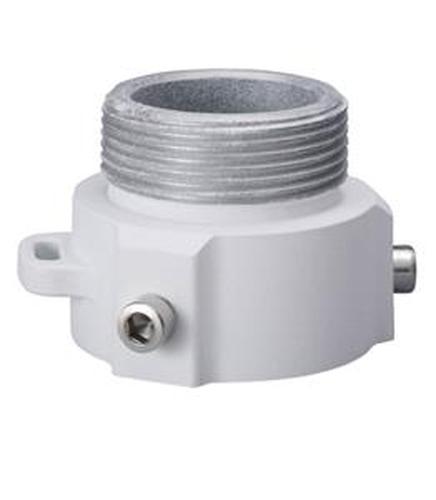 Witte Dahua PFA111 aluminium montageadapter met schroefdraad voor camera-installatie.