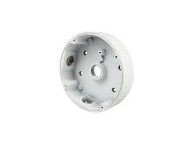 Witte Dahua PFA730 aluminium junction box voor PTZ-camera's met een diameter van 140mm voor nette kabelafwerking.