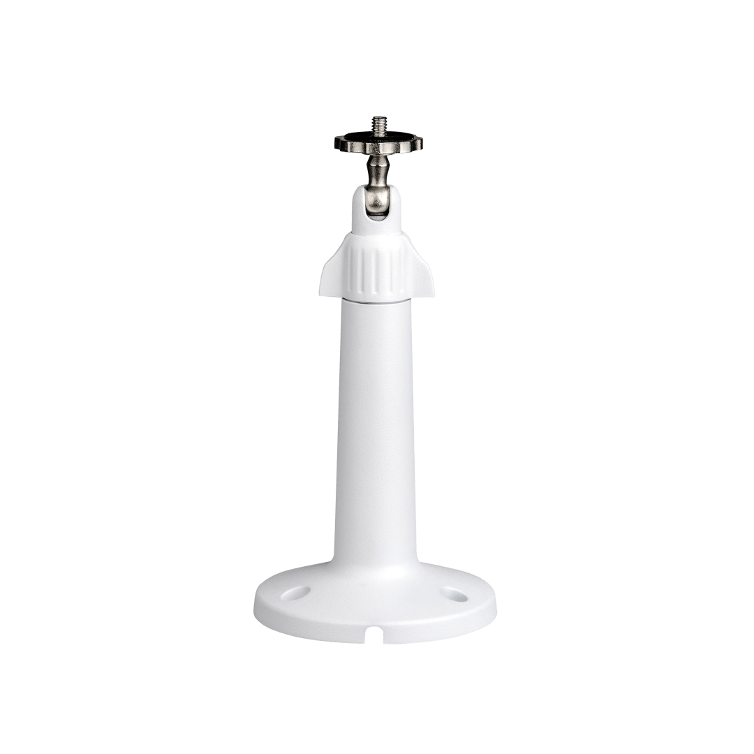 Witte Dahua PFB110W aluminium wandbeugel voor camera's met verstelbare kop voor wand- en plafondmontage.