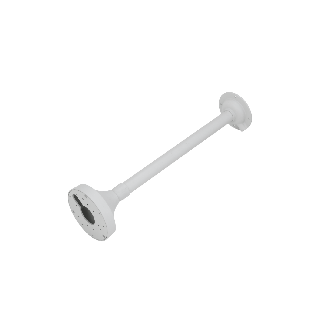 Witte, verstelbare Dahua PFB2211C plafondbeugel van aluminium voor camera's, instelbaar van 475 tot 800mm.