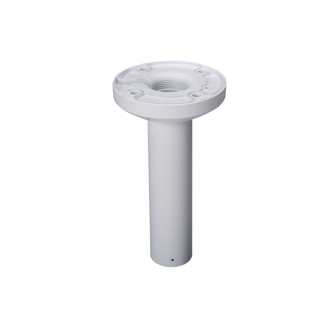 Witte Dahua PFB300CA V2 plafondbeugel van aluminium met anti-corrosiecoating voor beveiligingscamera's.