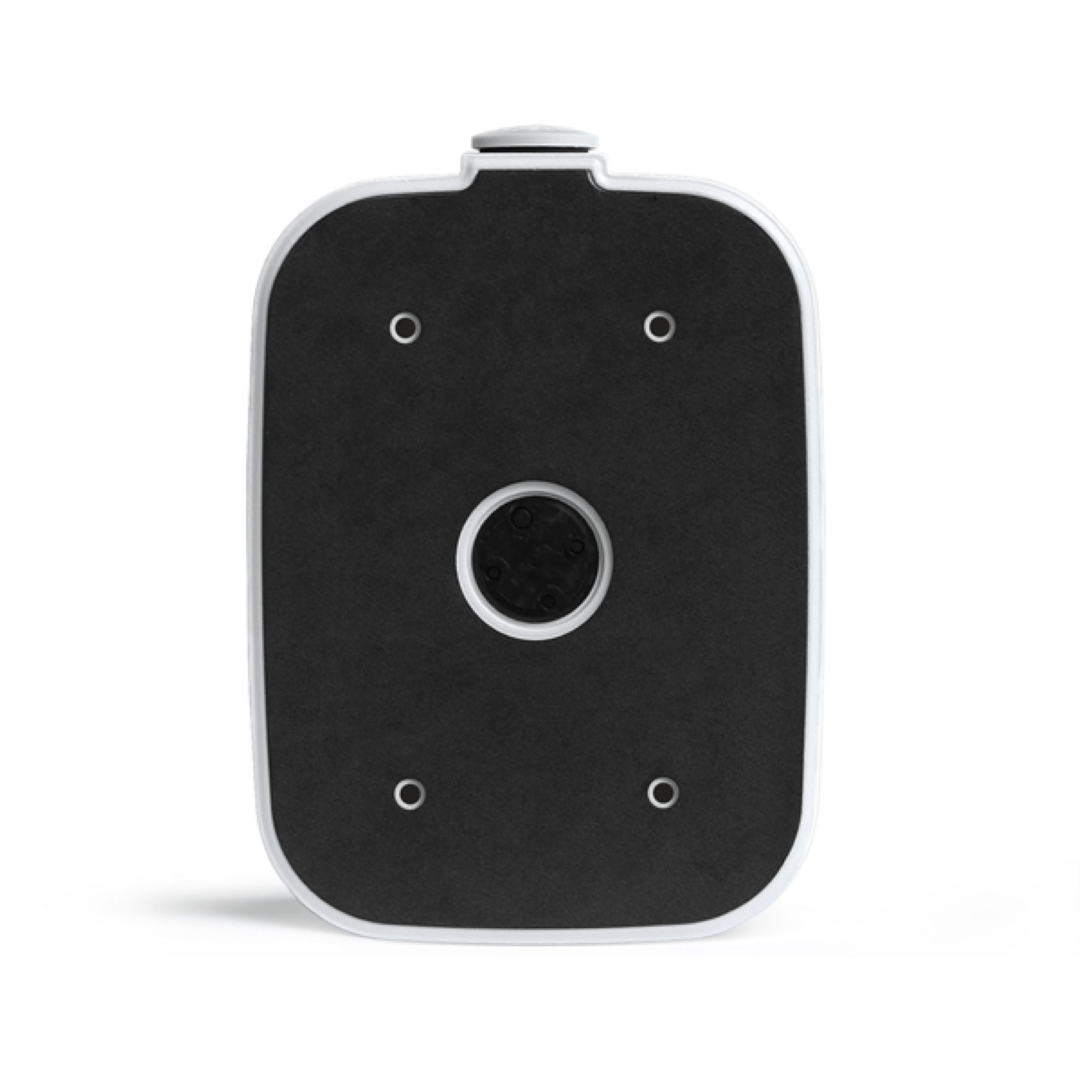 Zwarte Foscam FAB28H waterdichte lasdoos voor dome camera's met montagegaten en kabeldoorvoer.