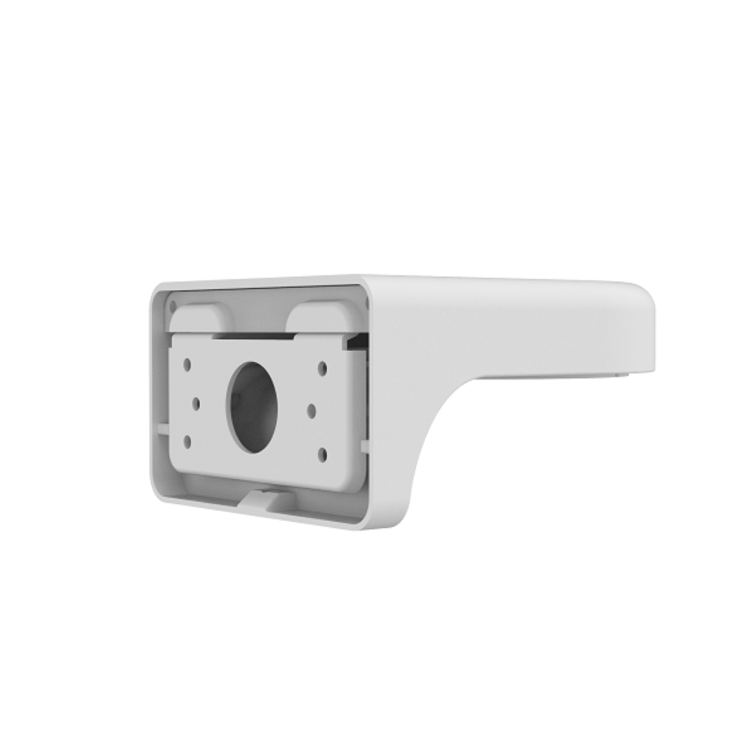 Witte Foscam FABWMB V2 muurbeugel voor T5EP en T8EP beveiligingscamera's met montageplaat.