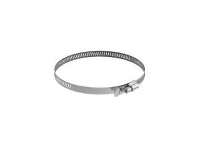 Zilverkleurige metalen slangklem voor paalmontage van Hanwha Vision beveiligingscamera's.