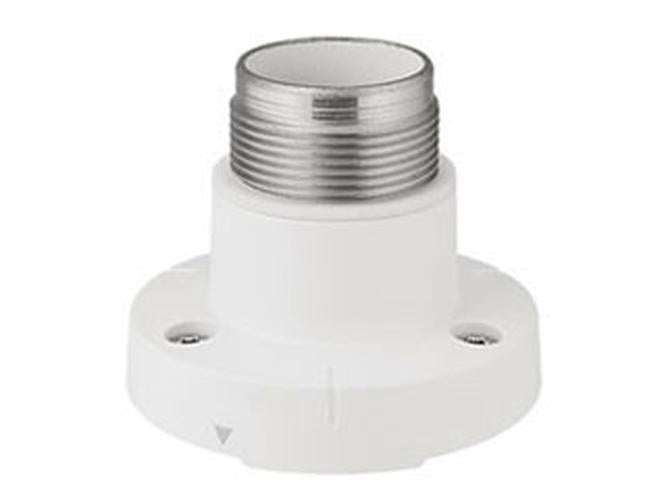 Witte Hanwha SBP-156HMW weerbestendige hangmontagebeugel met metalen schroefdraad voor beveiligingscamera's.