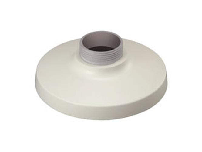 Witte Hanwha SBP-301HMW2 aluminium muurbeugel voor beveiligingscamera's met een compact, rond ontwerp.
