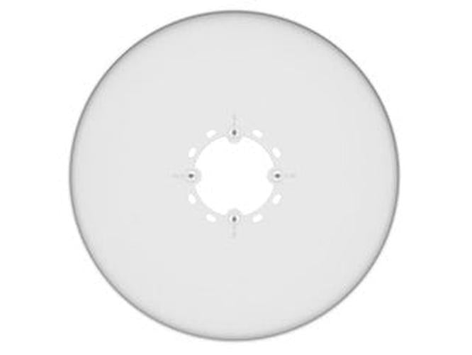 Witte, ronde Hanwha SBP-315C aluminium hoekbeugel voor professionele beveiligingscamera's.