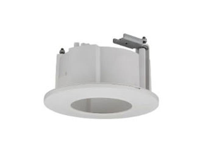 Witte Hanwha SHD-1198FW inbouw dome behuizing voor professionele beveiligingscamera's.