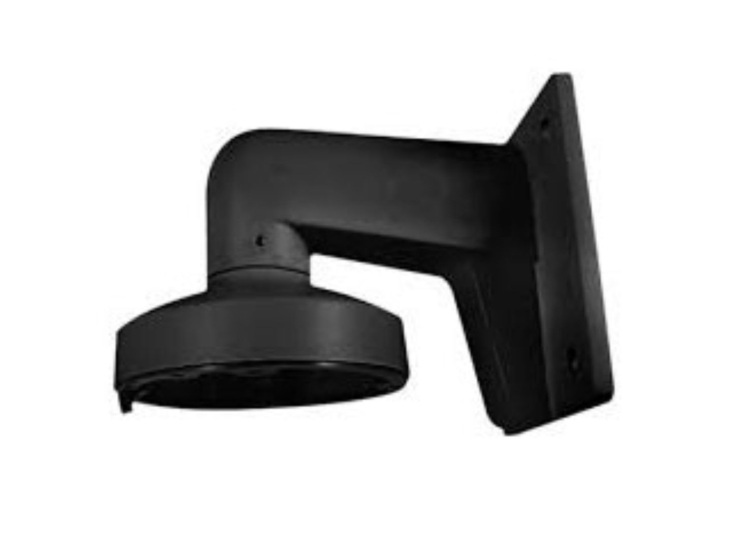 Zwarte aluminium muurbeugel DS-1272ZJ-110 voor Hikvision dome camera's met robuust wandmontage ontwerp.