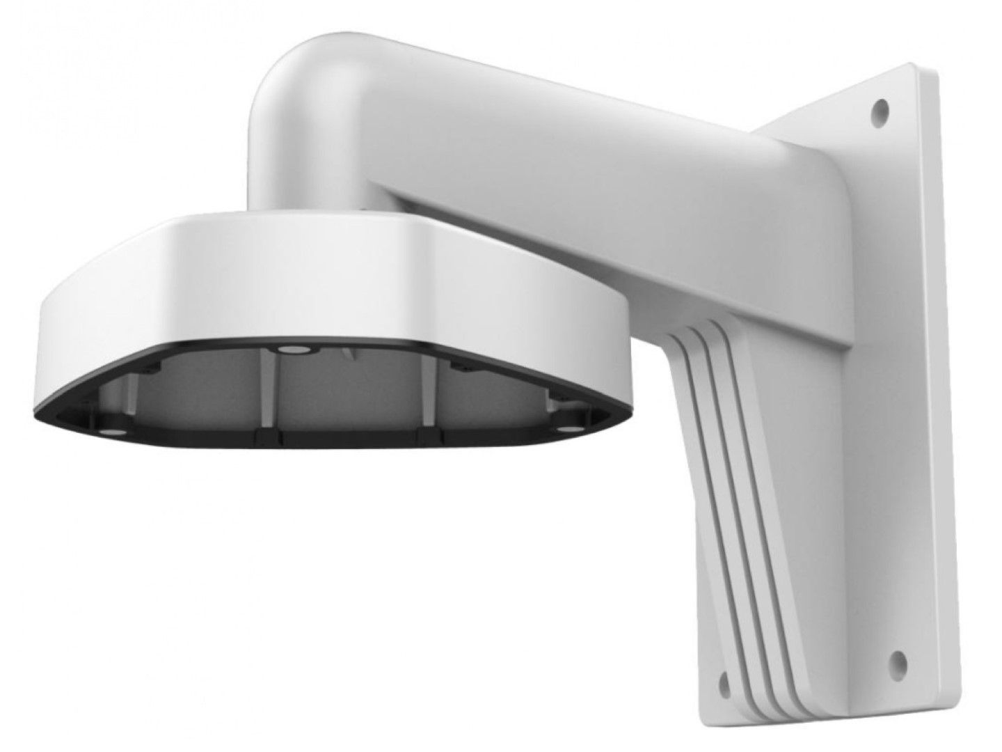Witte aluminium Hikvision muursteun met geïntegreerde aansluitdoos voor dome camera's.