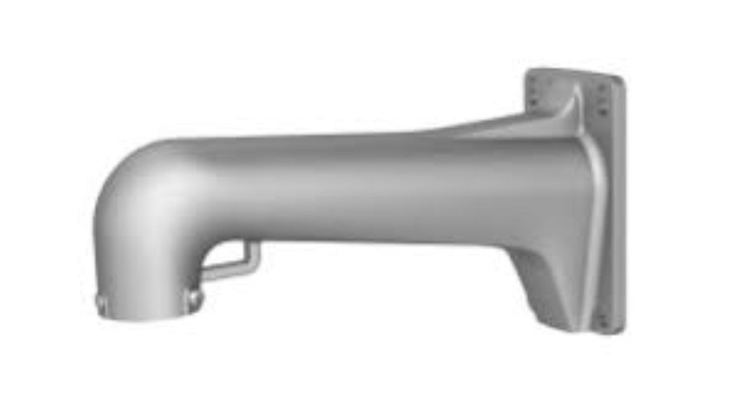 Grijze Hikvision DS-1603ZJ-P wandmontagebeugel voor PanoVu camera's met een robuust metalen ontwerp.