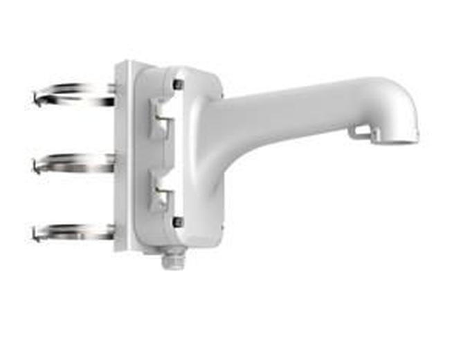 Witte aluminium Hikvision DS-1604ZJ-POLE muursteun met paalbevestiging voor dome camera's.