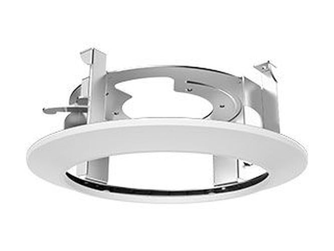 Wit aluminium inbouwframe voor Hikvision dome camera's met een ronde montageplaat en robuuste bevestigingsbeugels.