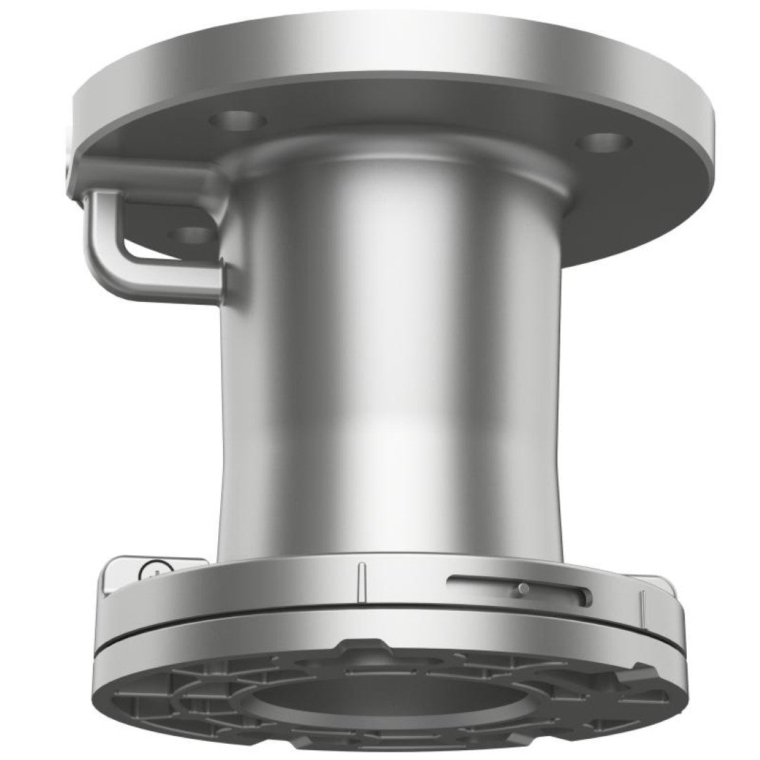 Grijze Hikvision DS-4612ZJ-PAAC aluminium hangbeugel voor beveiligingscamera's met een diameter van 117mm.