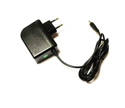 Zwarte 12V 1000mA Foscam adapter met EU-stekker en 1,5 meter kabel.