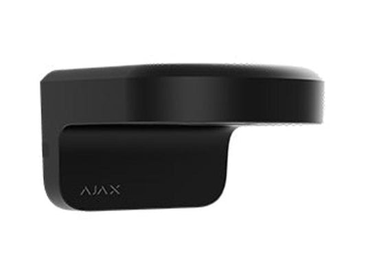 Matte black Ajax MountCam A1-B security camera mounting bracket with a sleek, minimalist L-shaped design.