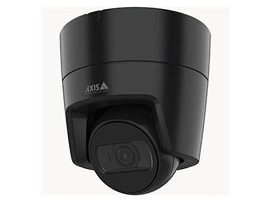 Zwarte Axis M3126-LVE 4MP outdoor turret beveiligingscamera met compact design.