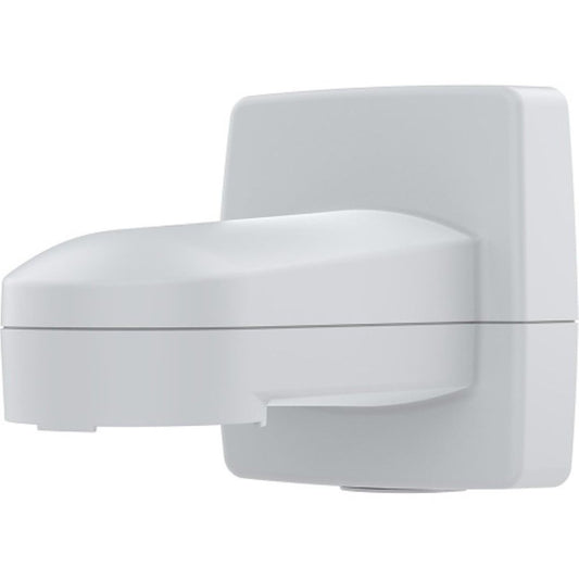 Witte Axis Q5001-E muur- en paalmontagebeugel van slagvast materiaal voor weerbestendige camerainstallatie.