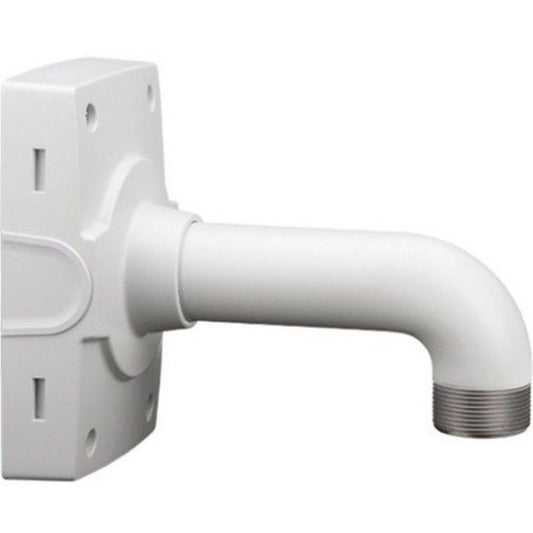 Witte aluminium Axis T91D61 wandbeugel met 1.5” NPS schroefdraad voor cameramontage.