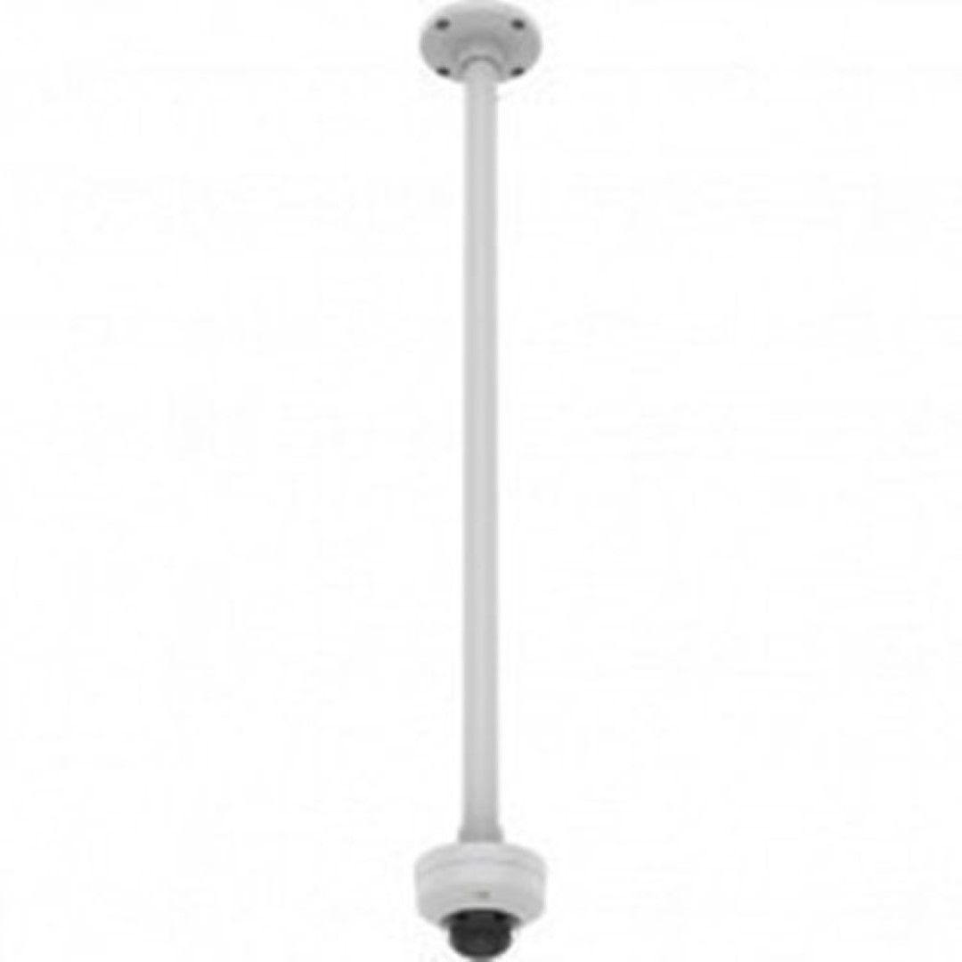 Witte Axis T94C01U universele montagebeugel met plafondpendel en gemonteerde domecamera.