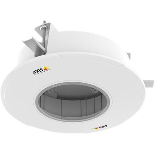Witte Axis T94P01L inbouwmontage voor Axis M55-serie met metalen achterdoos voor plafondinstallatie.