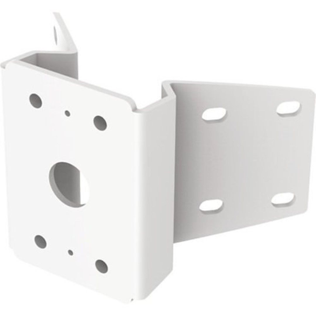 Witte Axis T94R01B hoekbeugel van poedergecoat aluminium met montagegaten voor beveiligingscamera's.