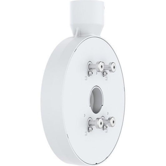 Witte Axis T94V01C dubbele camerabevestiging met robuust, impactbestendig ontwerp voor twee netwerkcamera's.