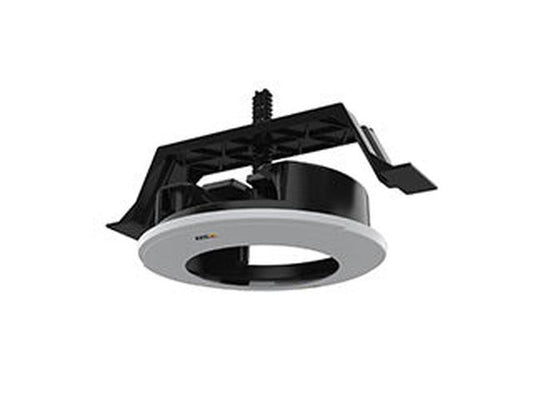Witte Axis TM3204 inbouwmontage voor dome-camera's met zwarte bevestigingsbeugel voor systeemplafonds.