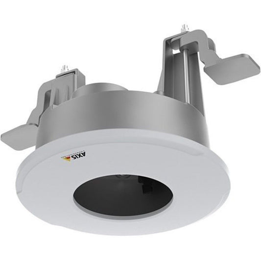 Axis TM3207 robuuste metalen inbouwmontage voor systeemplafonds met witte afwerking en montageklemmen.