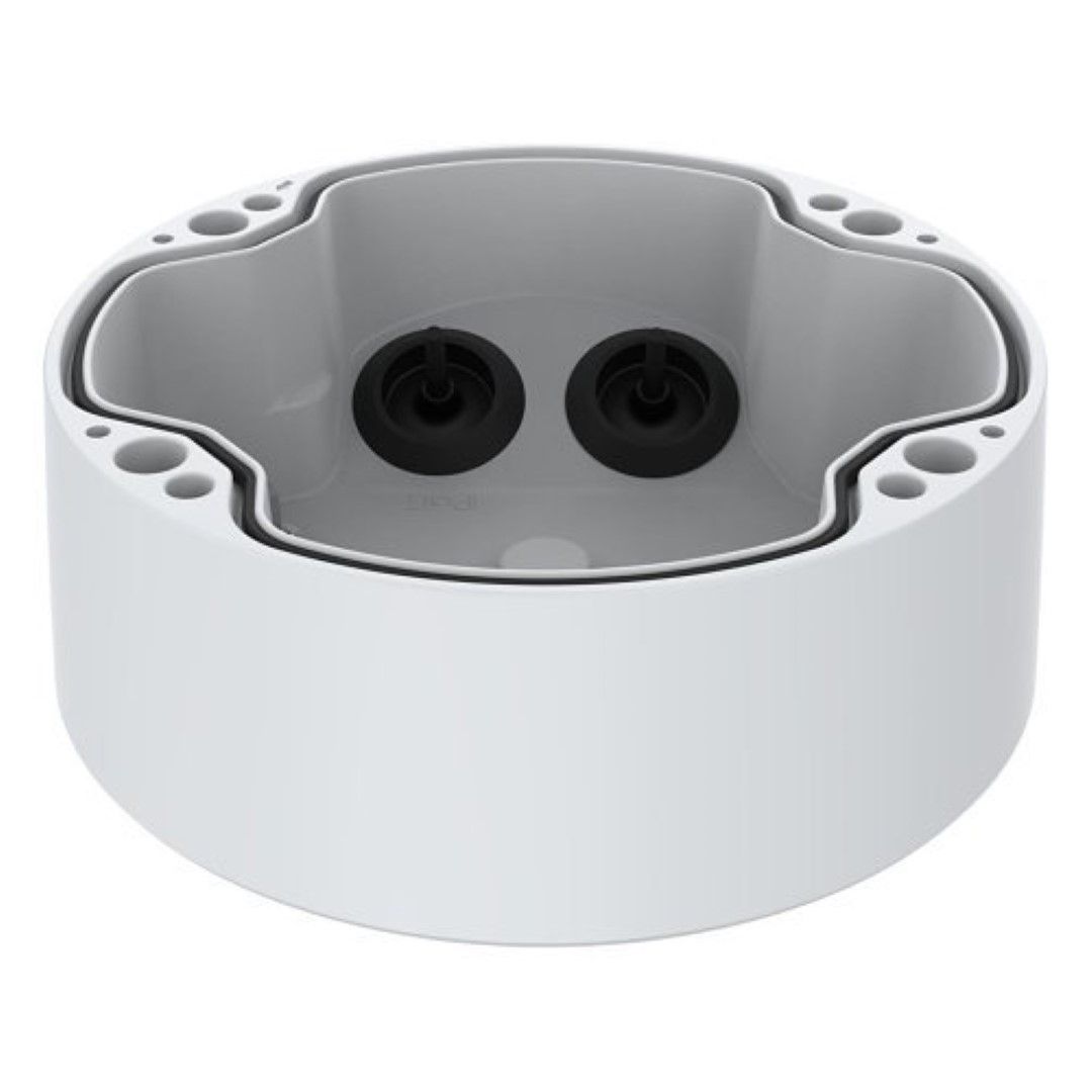 Witte Axis TP1602-E kabeldoos voor buitengebruik met extra diepe behuizing en twee kabeldoorvoeren.