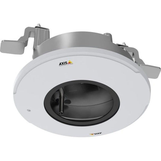 Witte Axis TP3201 inbouwmontage voor systeemplafonds met metalen behuizing en bevestigingsklemmen voor domecamera's.