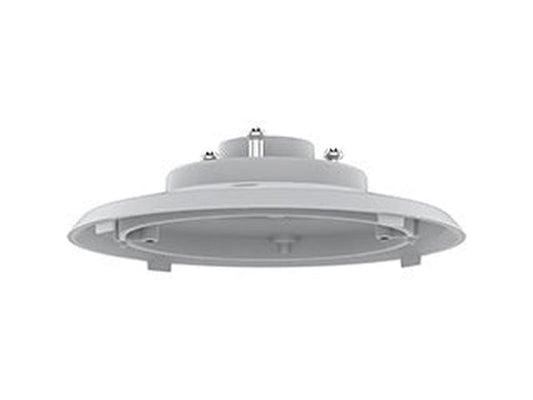 Witte Axis TQ3102 hangende montagekit voor Axis-camera's met een rond, robuust ontwerp voor plafond- of muurbevestiging.