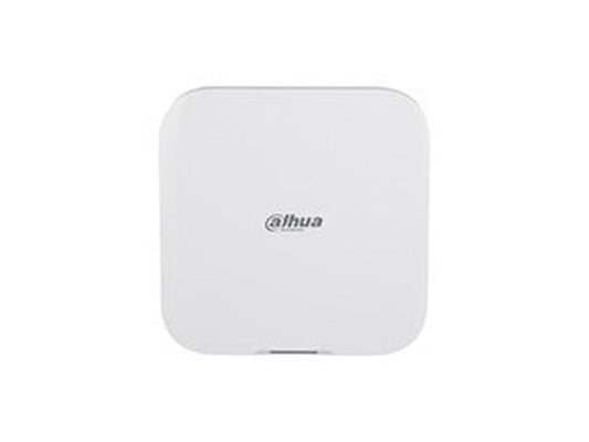 Witte Dahua AirShield Hub 2 alarmsysteem centrale met strak, vierkant design en centraal geplaatst logo.
