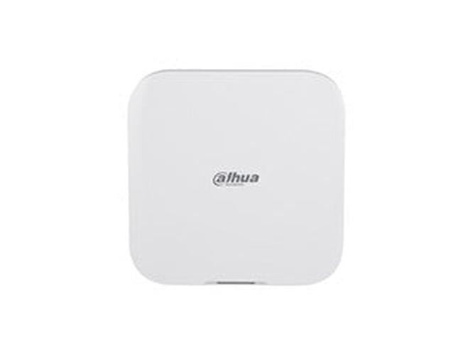 Witte Dahua ARC3800H-W2 AirShield Hub 2 alarmsysteem centrale met strak, vierkant design en logo.