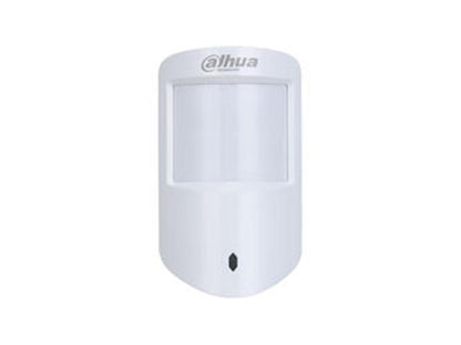 Witte Dahua AirShield draadloze gordijn PIR-bewegingsdetector met strak design voor raam- en deurbeveiliging.