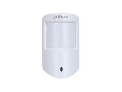 Witte Dahua AirShield draadloze dual-tech bewegingsdetector met PIR en microgolfsensor.