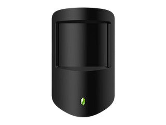 Zwarte Dahua AirShield draadloze dual-tech bewegingsdetector met PIR en microgolfsensor.