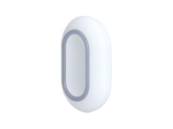 Witte, compacte Dahua AirShield draadloze noodknop met een ovaal design en grijze drukknop voor directe alarmering.