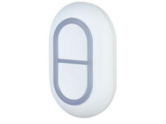 Witte, compacte Dahua AirShield draadloze noodknop met een ovale vorm en centrale SOS-drukknop voor alarmering.