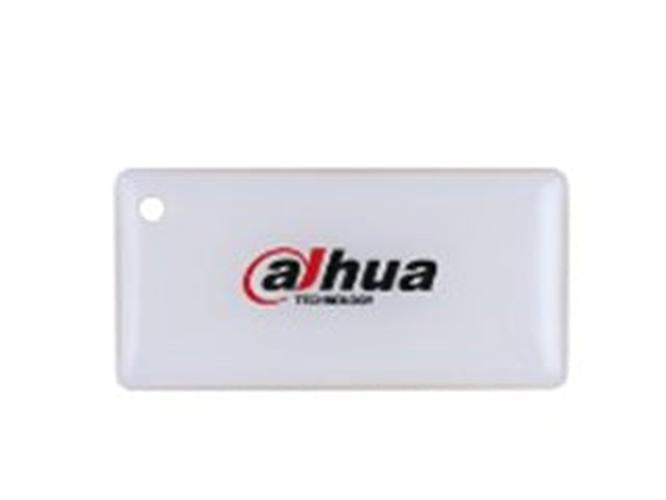 Witte Dahua ARK30T-W2-IC RFID-nabijheidskaart met logo voor AirShield-bedienpanelen.