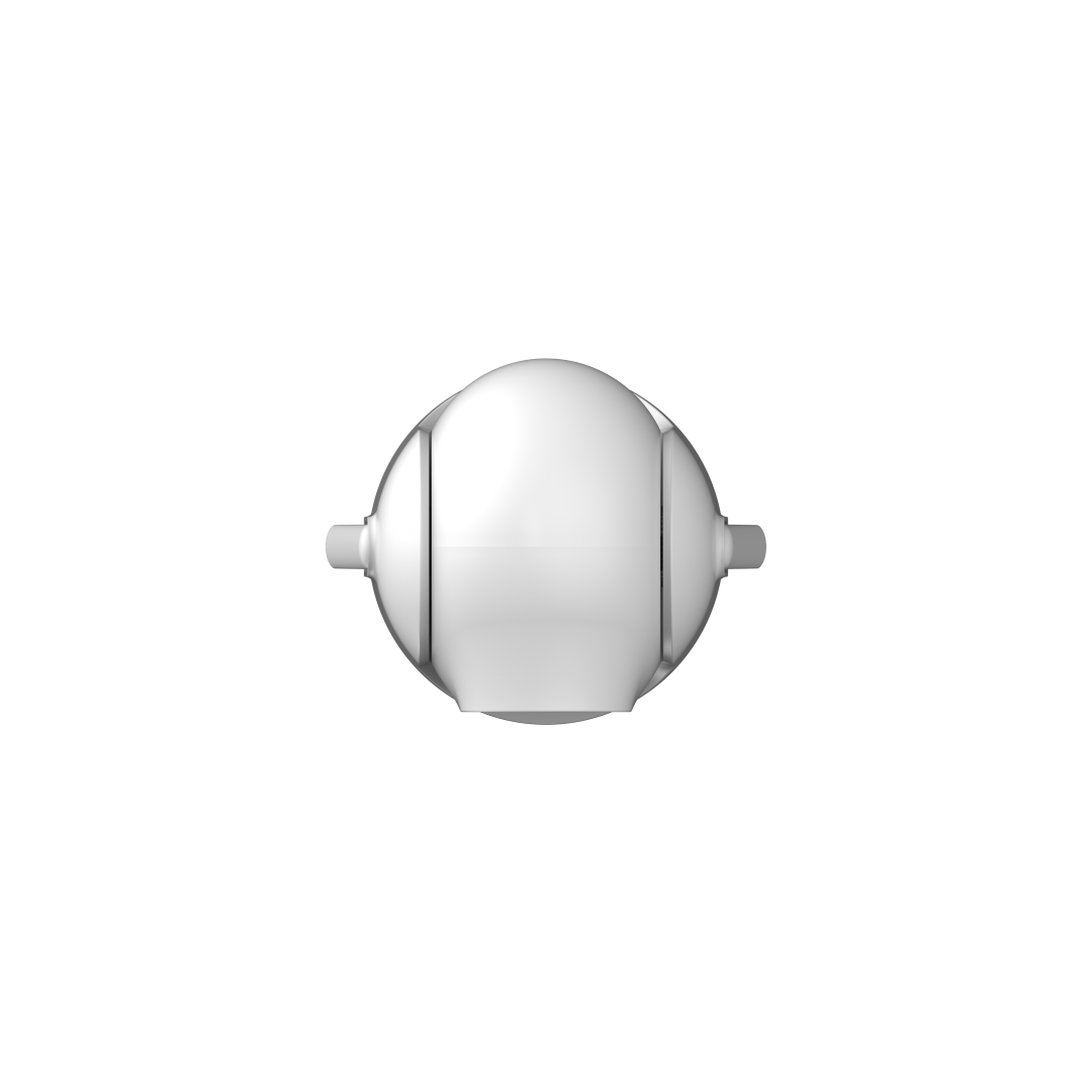 Witte Dahua H4C mini indoor PT-beveiligingscamera met een compact, rond design voor plafondmontage.