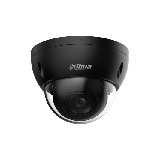 Dahua IPC-HDBW2541E-S zwarte 5MP dome beveiligingscamera met 2.8mm lens en IR-nachtzicht.