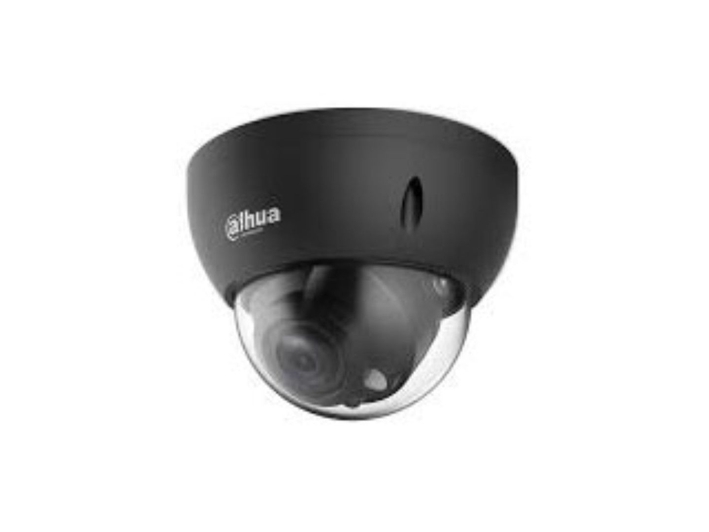 Zwarte Dahua IPC-HDBW5442E-Z4E dome beveiligingscamera met transparante lenskap en strak design.
