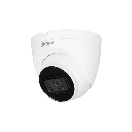 Witte Dahua IPC-HDW2441T-S 4MP dome beveiligingscamera met 2.8mm lens en compact modern design.