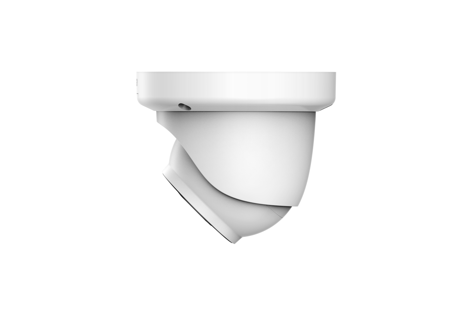 Witte Dahua WizSense dome-beveiligingscamera met 2.8 mm lens en compact metalen ontwerp voor plafondmontage.