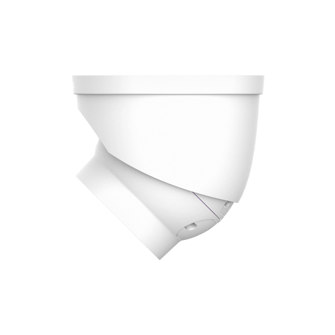 Witte Dahua WizSense 3-serie dome beveiligingscamera met 2.8mm lens en geïntegreerde alarmverlichting.
