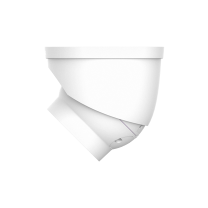 Witte Dahua WizSense 3-serie dome beveiligingscamera met 2.8mm lens en geïntegreerde alarmverlichting.