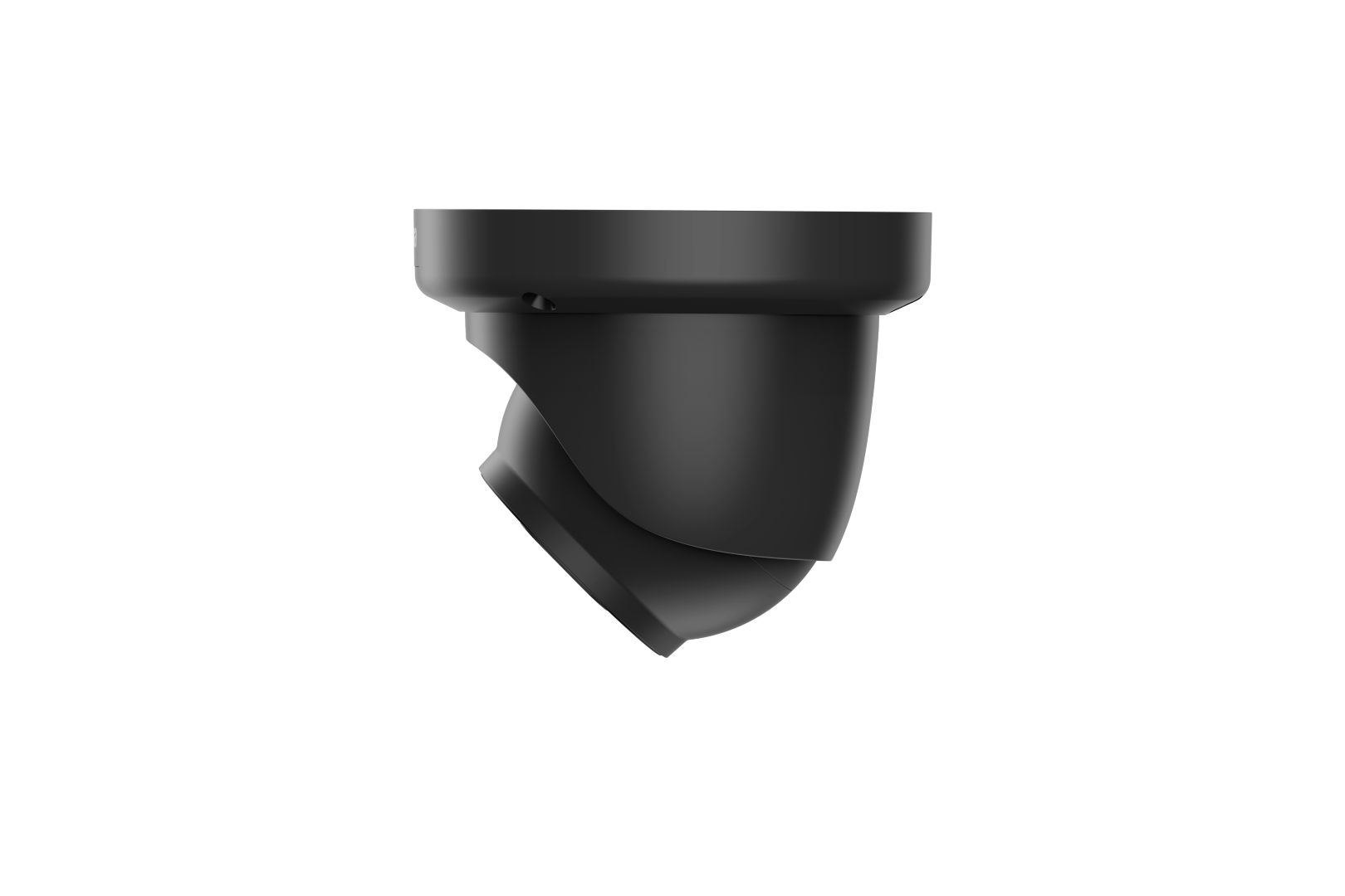 Zwarte Dahua IPC-HDW3449QM-S-IL 4MP dome beveiligingscamera met een compact en modern design voor plafondmontage.
