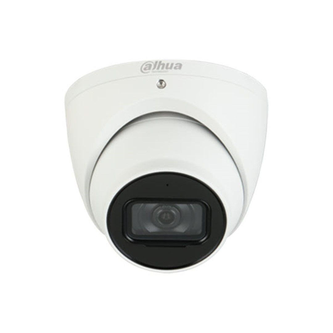 Witte Dahua IPC-HDW5241TM-ASE dome beveiligingscamera met 2.8mm lens en ingebouwde microfoon voor professionele bewaking.